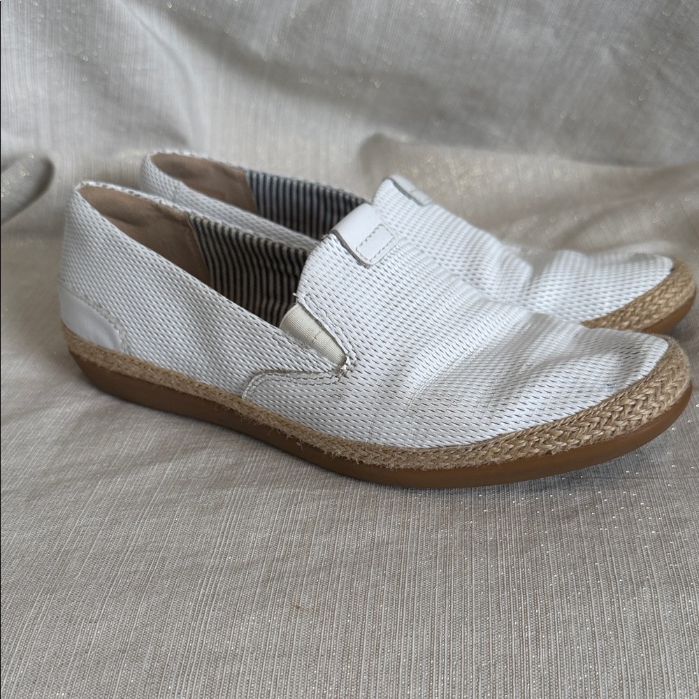 Women's White Slip-On Espadrille-Style Casual Clarks Sz 7.5